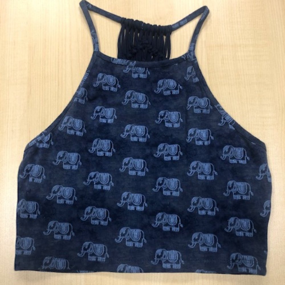 2 Tops by Empyre Blue Elephant Print + Tie-dye Sma